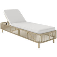 RATTAN-SONNENLIEGE PE-Rattan Gelb - Gelb/Creme, Textil/Metall (66/33/190cm) - Outsunny