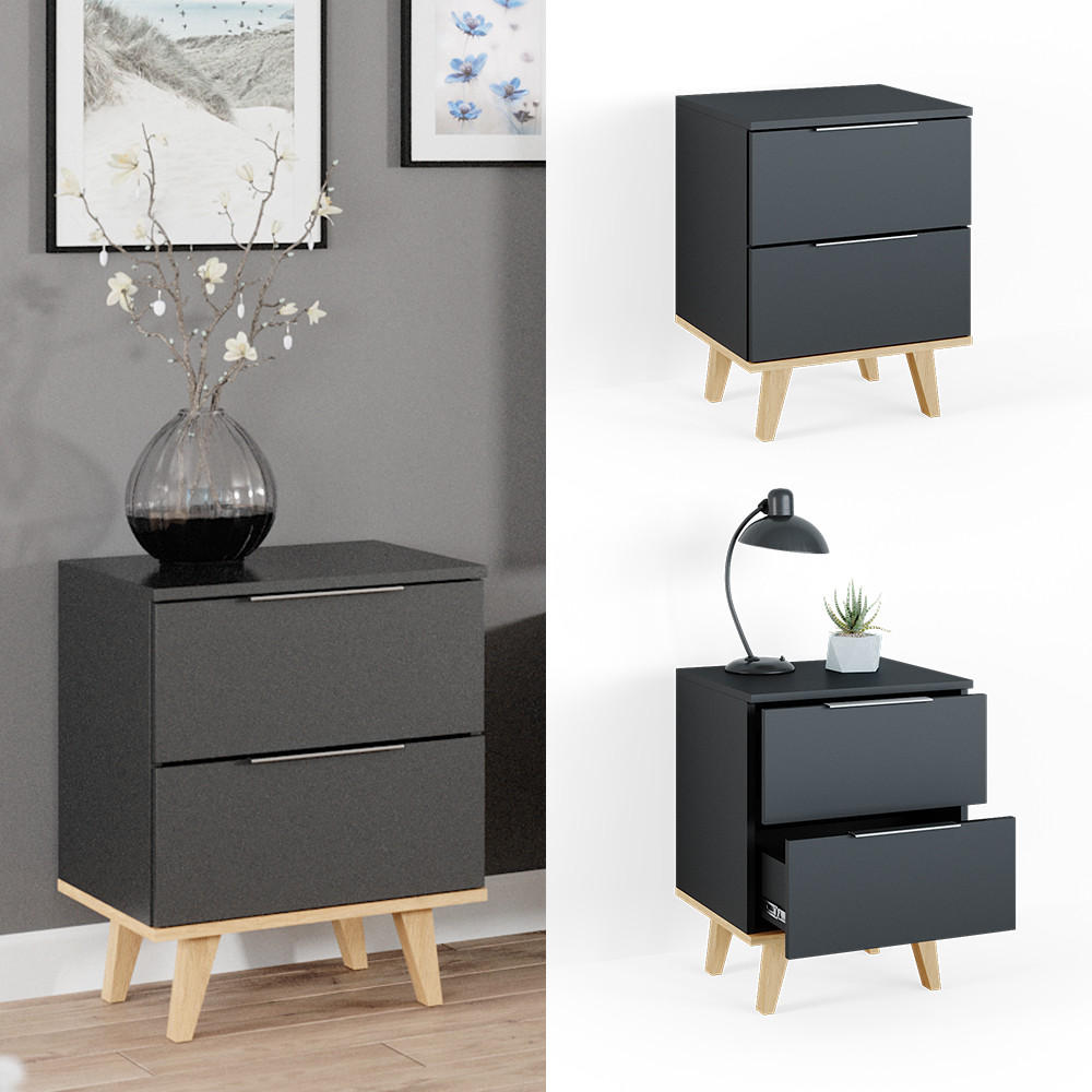 KOMMODE Nautica Anthrazit 45.9 x 60.6 cm - Anthrazit, Holzwerkstoff (46/61/40cm) - Vicco