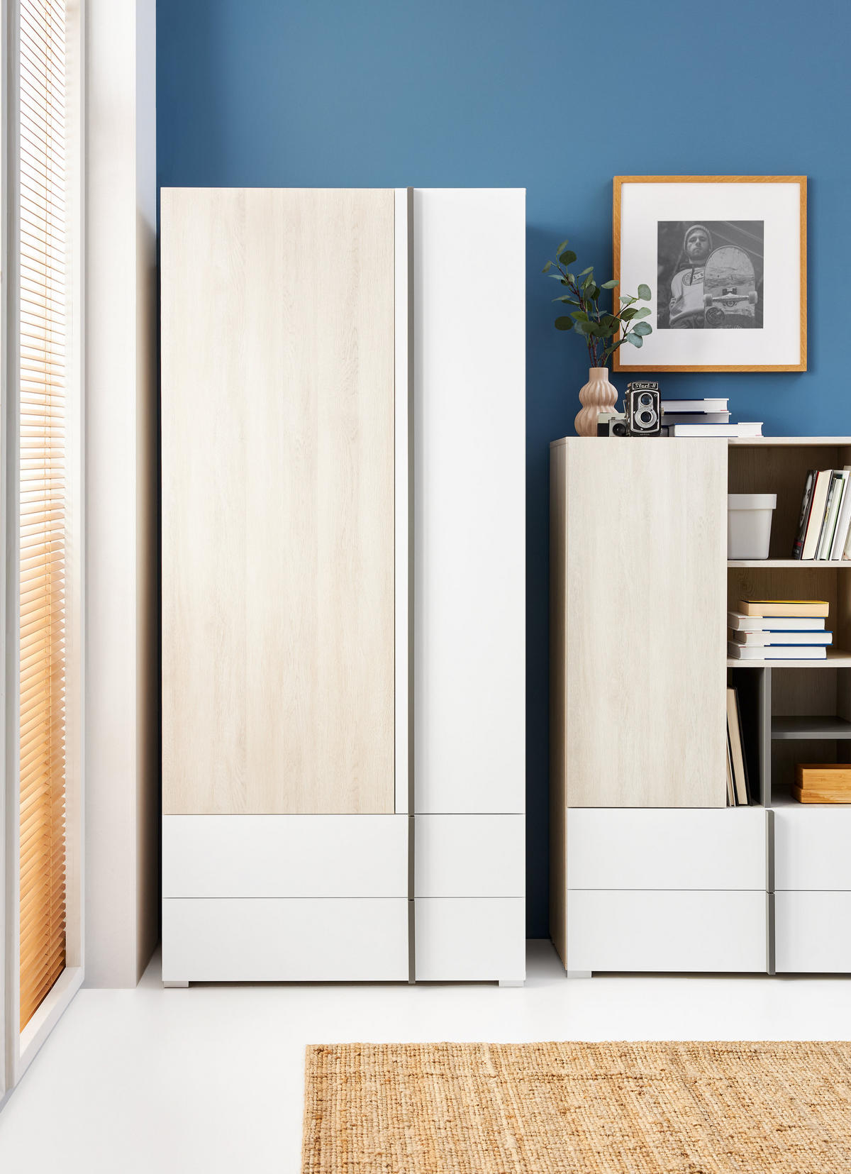 DREHTÜRENSCHRANK BERGAMO 90/195/50cm 2-türig Eichefarben - Eichefarben, Holzwerkstoff (90/195/50cm) - MASSENO