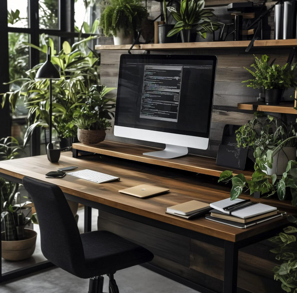 SCHREIBTISCHAUFSATZ Holzoptik Metall Dunkelbraun Schwarz Monitorablage 90x20x10 cm - Dunkelbraun/Schwarz, Holzwerkstoff/Metall (20/90/10cm) - Begryf