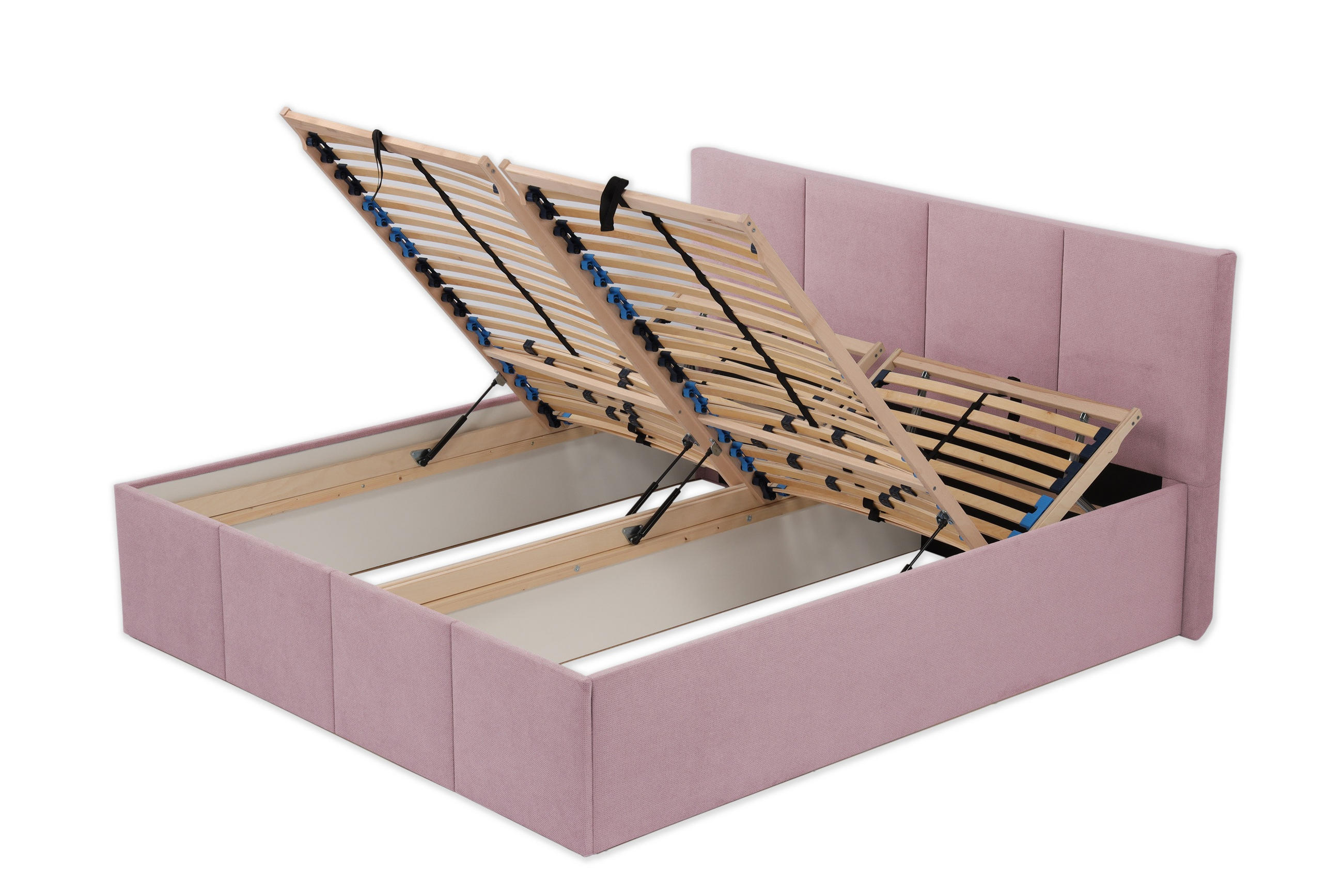 POLSTERBETT Dalas Rose 200 x 200 x 40 cm Bettkasten Mit hochwertiger Matratze H3 (bis 120 kg) und Lattenrost - Rosa, Holz (200/200cm) - Halmon Schlafkomfort Betten 