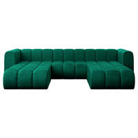 WOHNLANDSCHAFT modulares Sofa Joren-U1 - 319x177x70 cm Grün - Dunkelgrün, Holzwerkstoff/Textil (319/70/177cm) - ALTDECOR