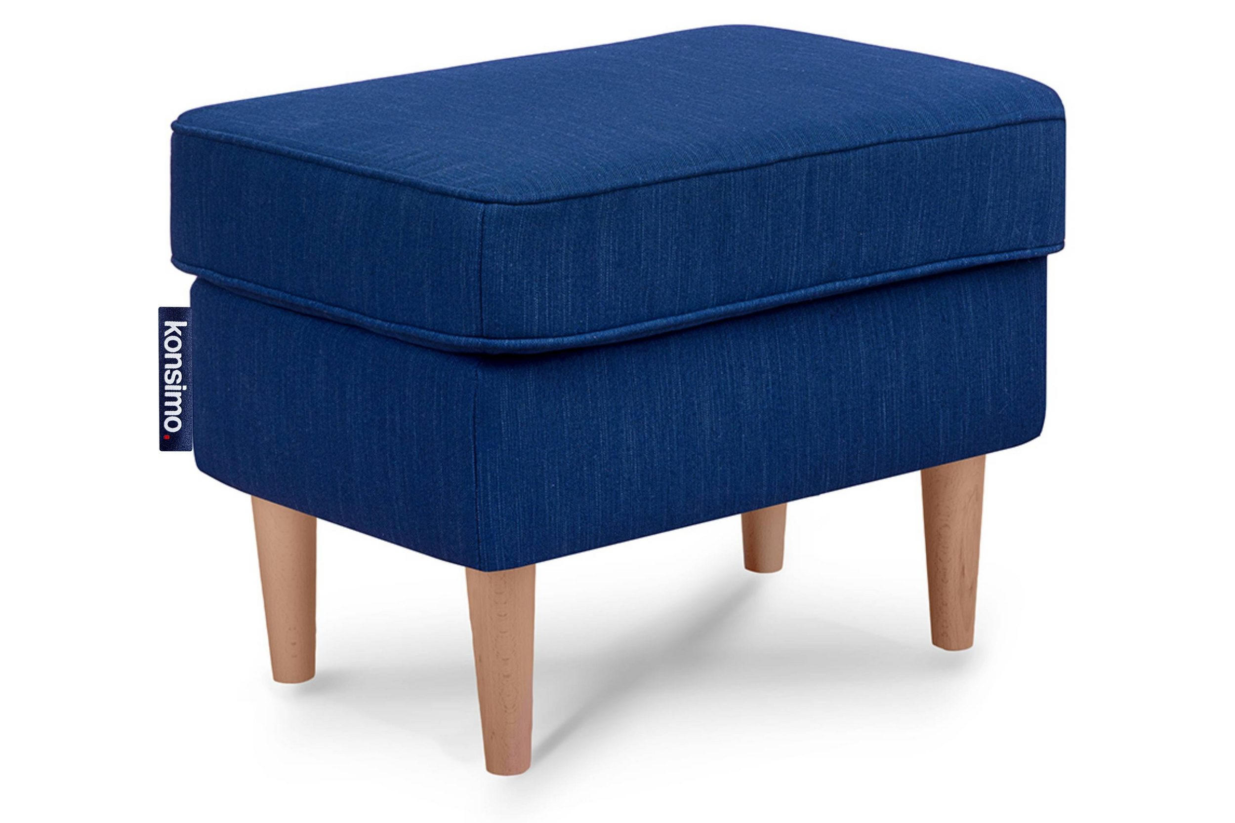 SITZHOCKER STRALIS zeitloses Design hohe Füße, dunkelblau - Dunkelblau, Textil (41/43/56cm) - KONSIMO®