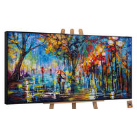 GEMÄLDE Herbstliche Allee Schattenfugenrahmen Schwarz 200x100 cm - Schwarz, Holz (200/100cm) - YS-art gallery