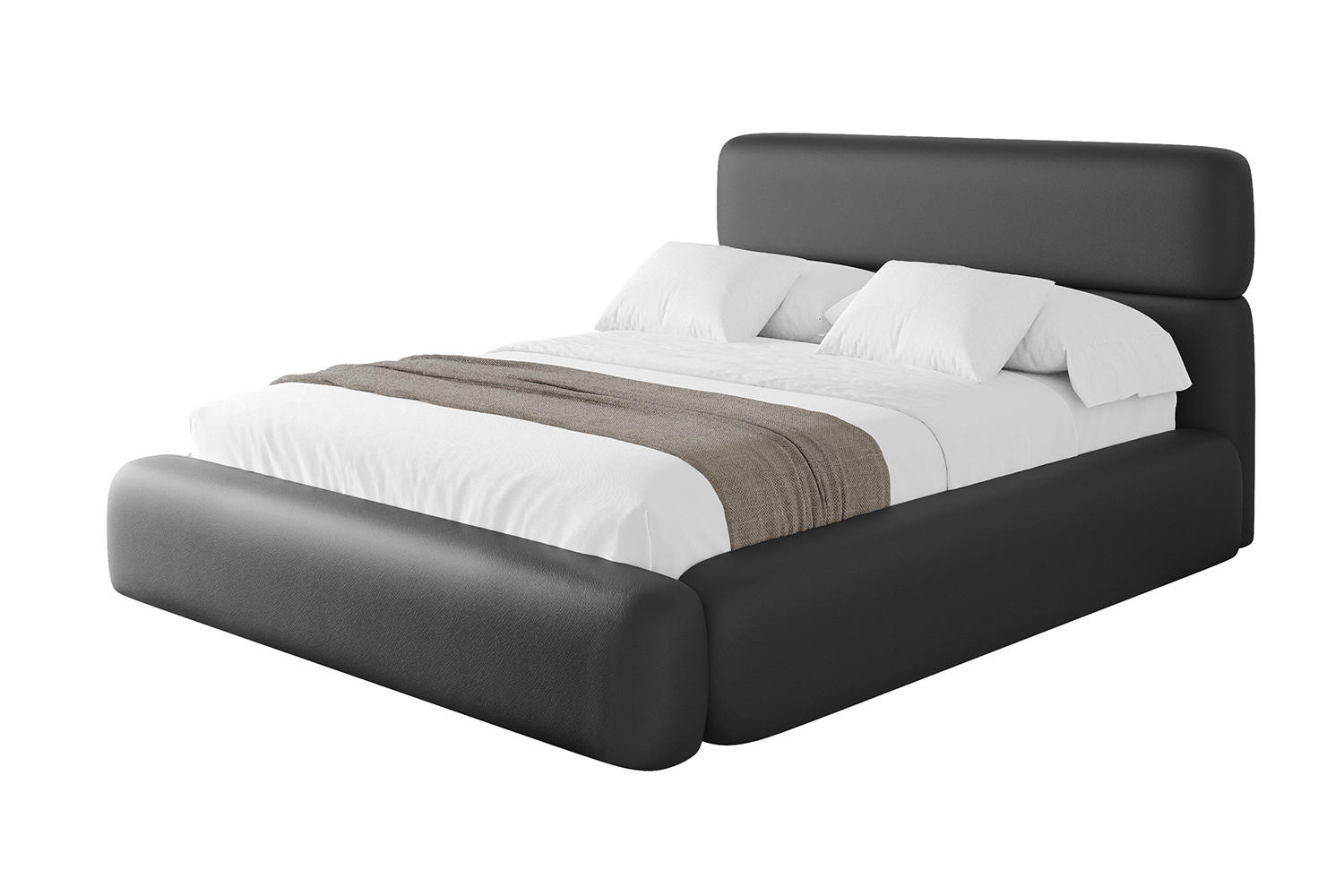 POLSTERBETT mit Bettkasten und Lattenrost, Boxbett ohne Matratze - ENORA 180x200 Schwarz Kunstleder - Schwarz Hochglanz, Holzwerkstoff/Textil (180/200cm) - ALTDECOR