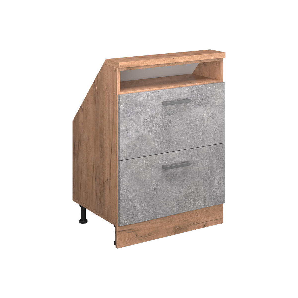 ŠIKMÁ SKŘÍŇ Rion Beton/zlatý dub - šedá/medově dubová, kompozitní dřevo (60/81.6/46cm) - Vicco