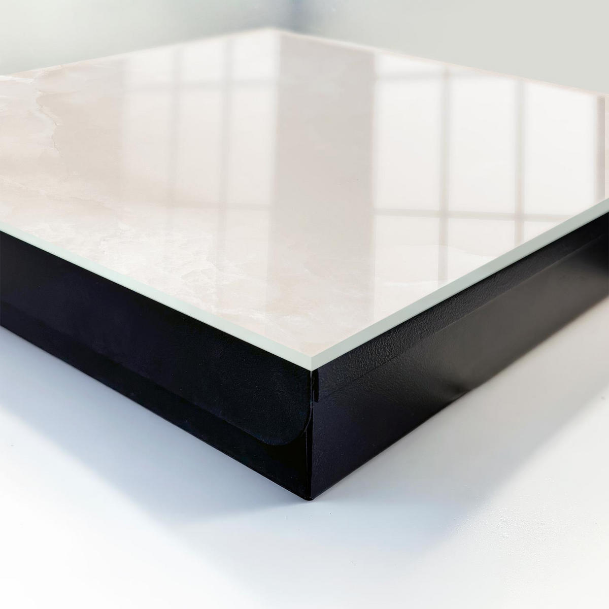 SCHLÜSSELBOX Schwarz 30x30 cm- Türöffnung nach rechts - Beige Eleganz - Beige, Metall (30/30/5cm) - TULUP