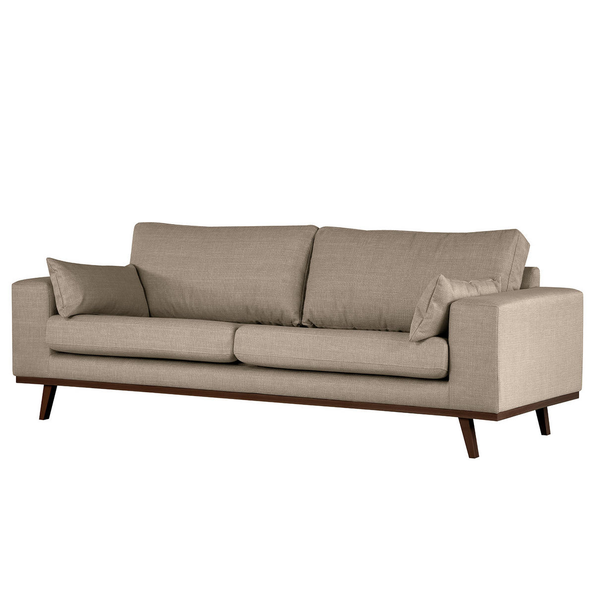 2-SITZER SOFA - Taupe/Buchefarben, Textil (197/81/88cm) - home24