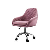 DREHSTUHL Muz 1018-1 - Silberfarben/Rosa, Textil/Metall (59/92/59cm) - MIRJAN24