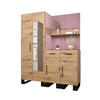 GARDEROBEN-SET 196/158/45,6 - Pink/Schwarz, Holz/Kunststoff (158/196/45.6cm) - Abiks Möbel