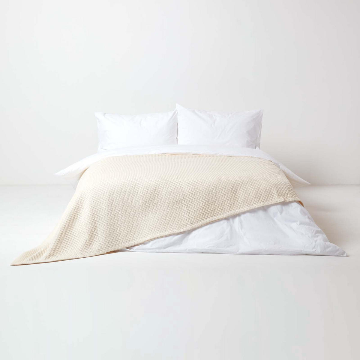 BIO-WOHNDECKE Waffelpiqué 180/230 cm - Naturfarben, Textil (178/228cm) - Homescapes