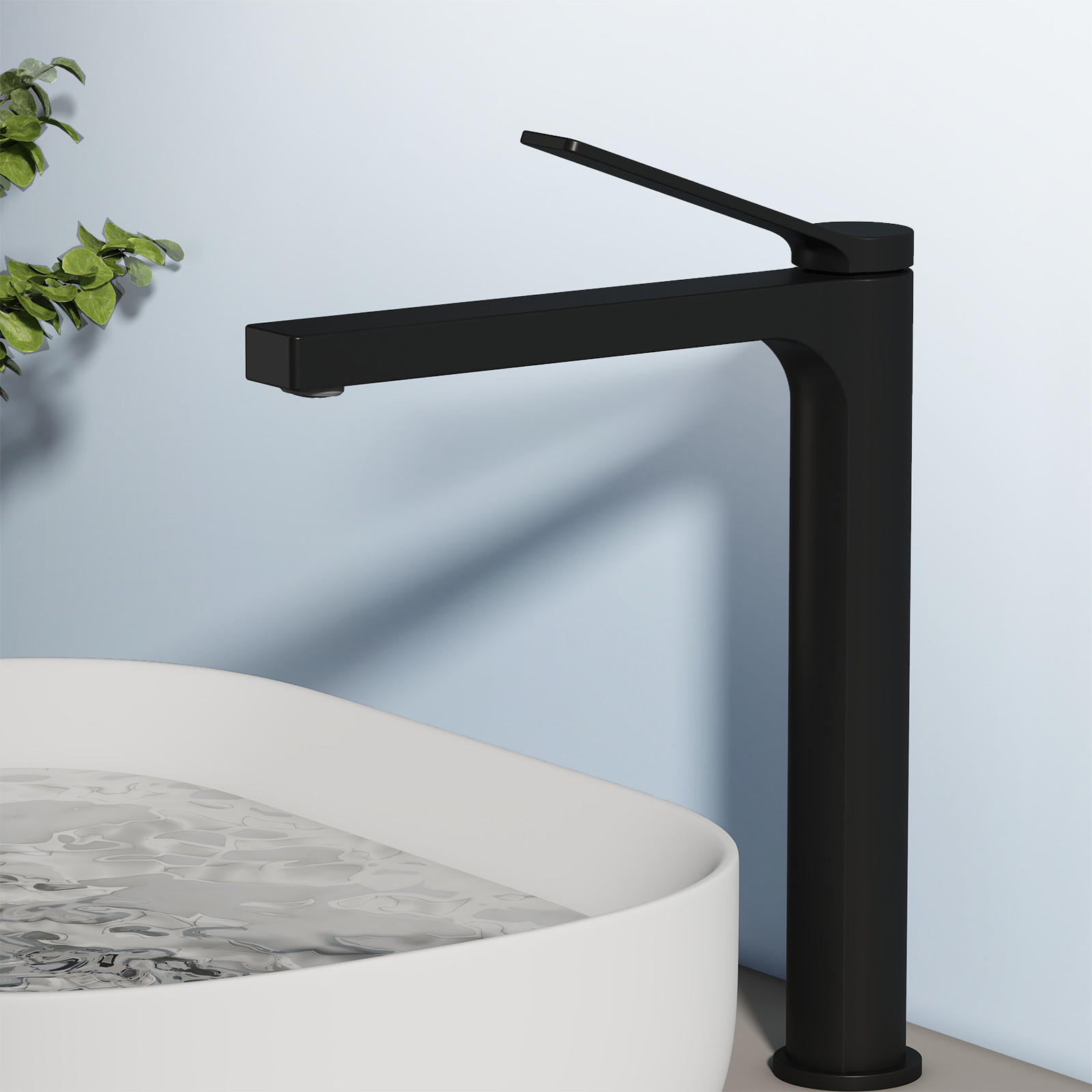 WASCHTISCHARMATUR Schwarz mit zertifiziertem Filterelement - Schwarz, Metall (23.3/4.6/33.5cm) - EMKE