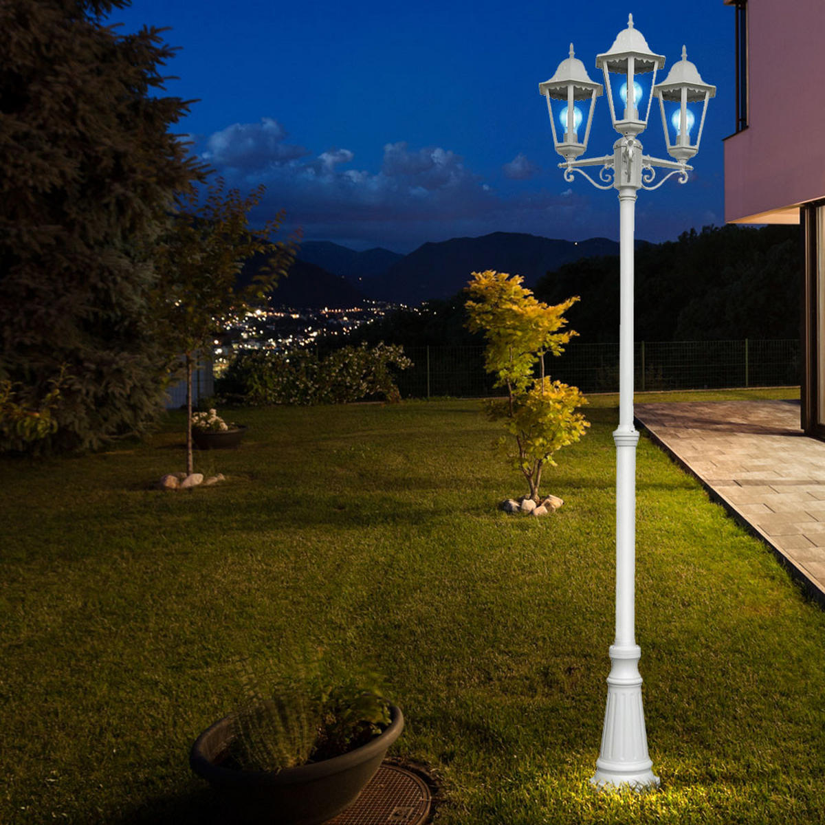 RGB LED STEHLEUCHTE NORDERNEY Weiß - Weiß, Metall (58/55/220cm)