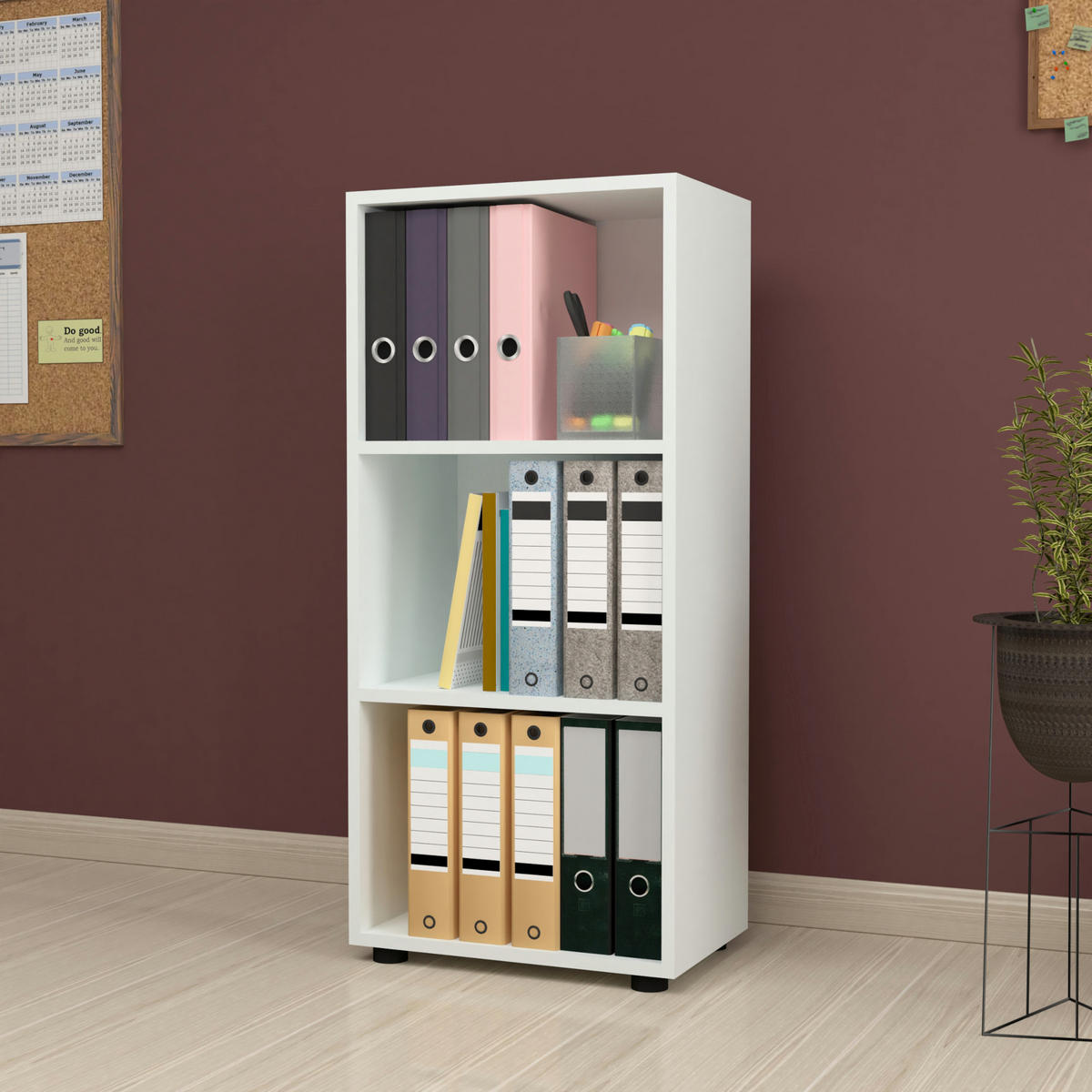 BÜCHERREGAL Vara - Weiß, Holzwerkstoff (49/108/30cm) - [en.casa]