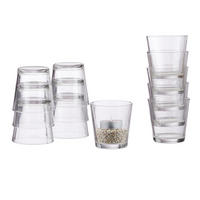 12xTEELICHTGLÄSER - Transparent, Glas (7.5cm) - Relaxdays