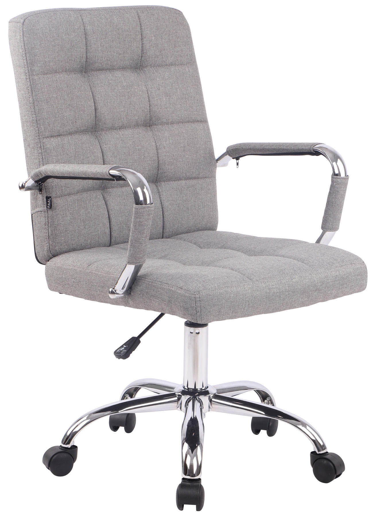 DREHSTUHL Stoff grau - Chromfarben/Grau, Textil/Metall (58/92/65cm) - CLP