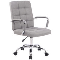 DREHSTUHL Stoff grau - Chromfarben/Grau, Textil/Metall (58/92/65cm) - CLP