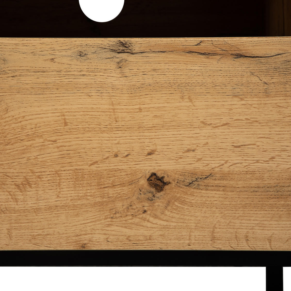 TV-BOARD Anthrazit und Eichefarben 180/38/50 cm - Schwarz, Holzwerkstoff (180/35/45.5cm) - PANGIVO