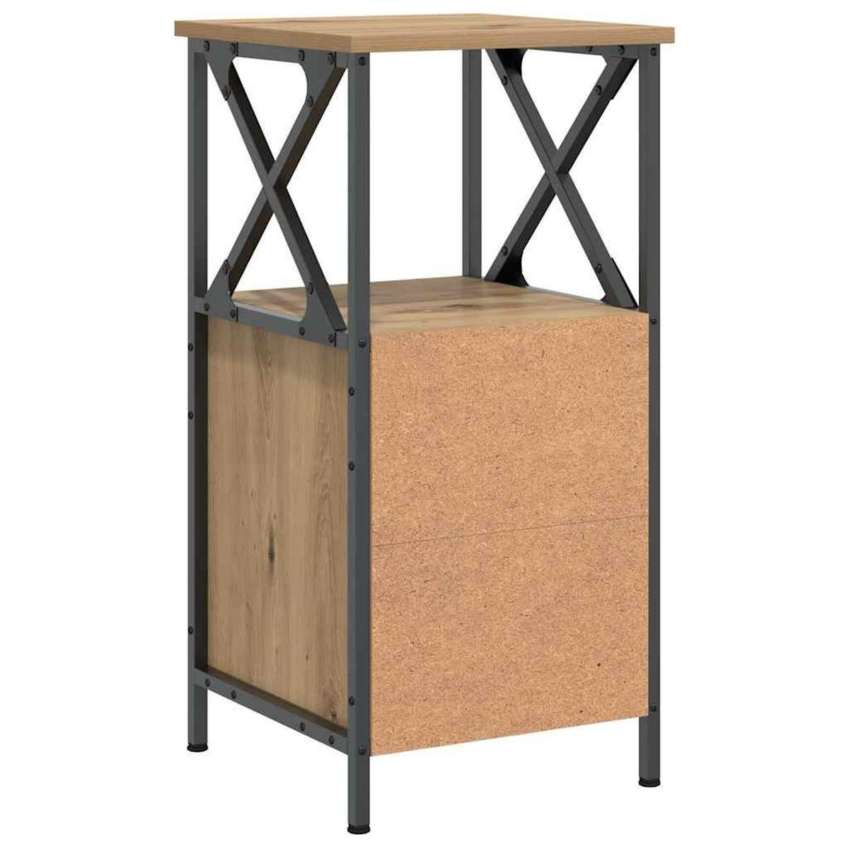 NACHTTISCH mit 2 Schubladen 34/35,5/70 cm aus Holzwerkstoff in Artisan-Eiche Dekor - Eiche Artisan, Holz (34/70/35.5cm) - vidaXL