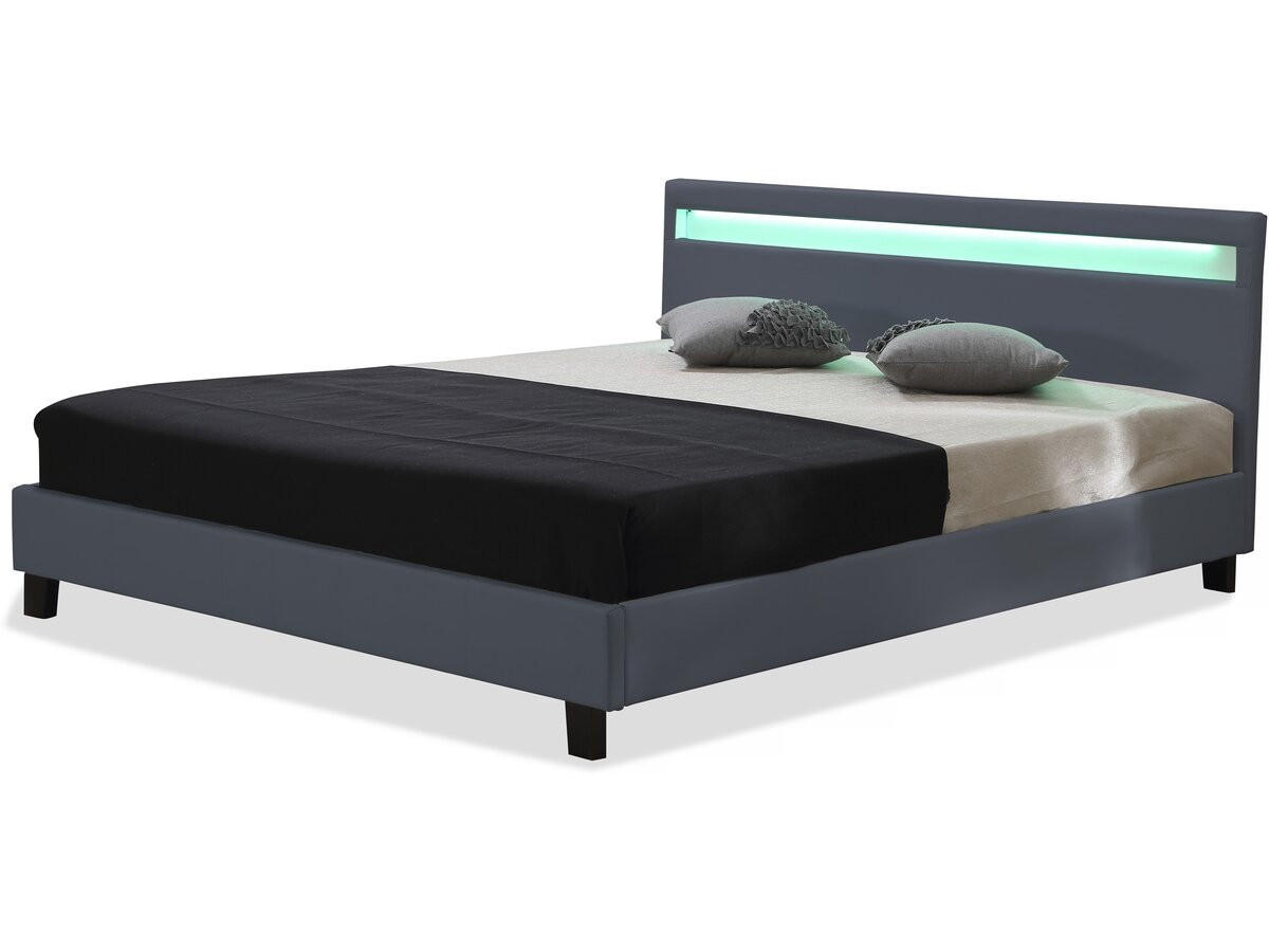 BETT maria Grau - Grau, Textil (200/160cm) - Habitat Garten