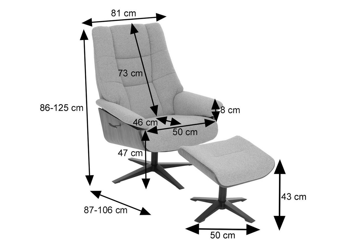 RELAXSESSL + HOCKER Braun - Braun, Textil (81/125/106cm) - MCW