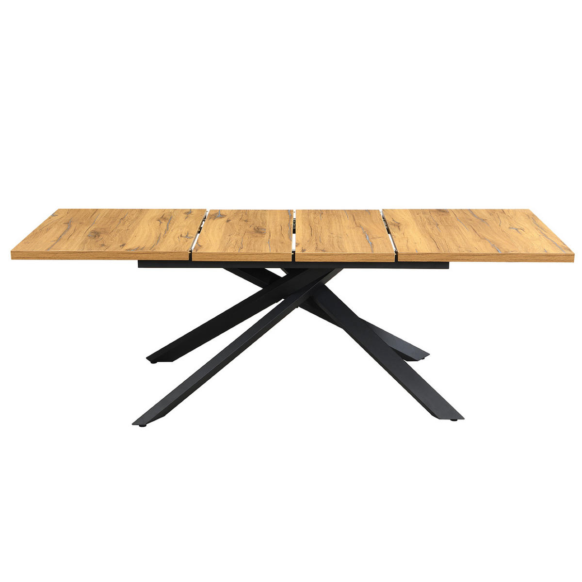 AUSZIEHTISCH MALTEX 140-220/90/76 cm - Schwarz/Braun, Metall (90/140/76cm) - DUBI Möbel