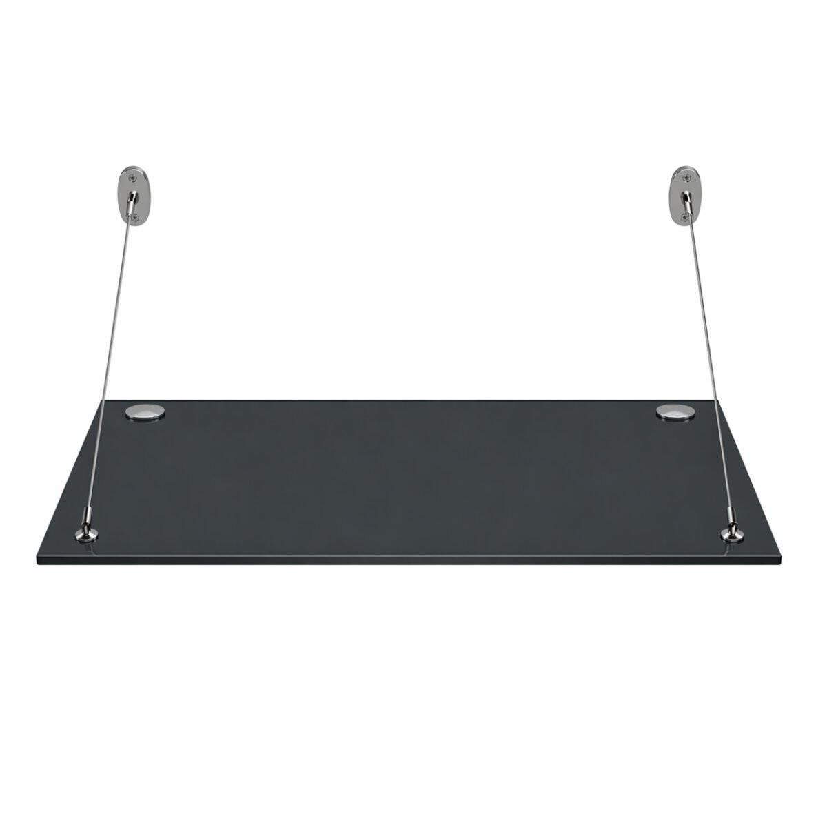 GLASVORDACH 200x90 cm Sicherheitsglas Edelstahl Grauglas Str-Silber - Grau, Glas (200/1.31/90cm) -  Glaswerk Westfalen