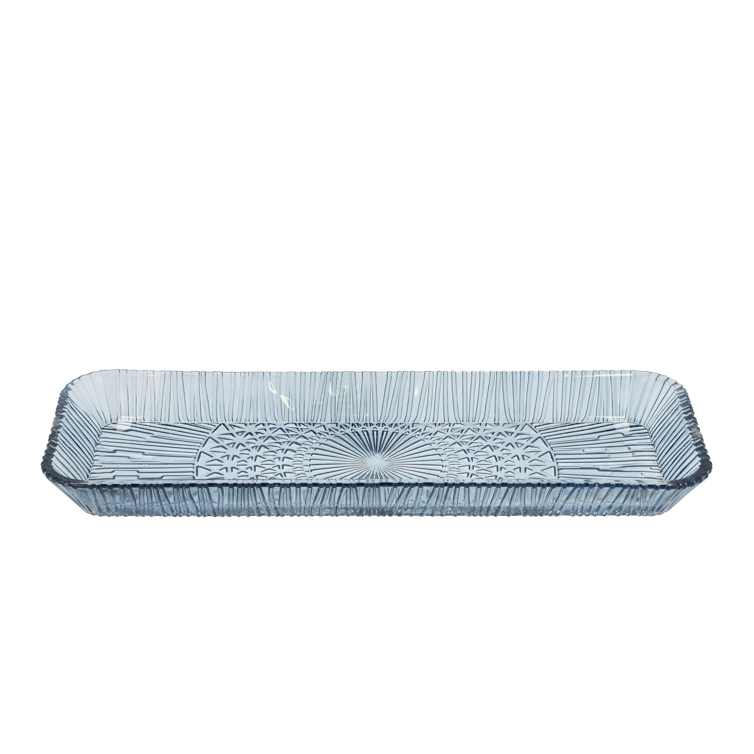 SERVIERPLATTE rechteckig Kusintha 38 x 14 cm Blau - Blau, Keramik (14/3.2/38cm) - Bitz