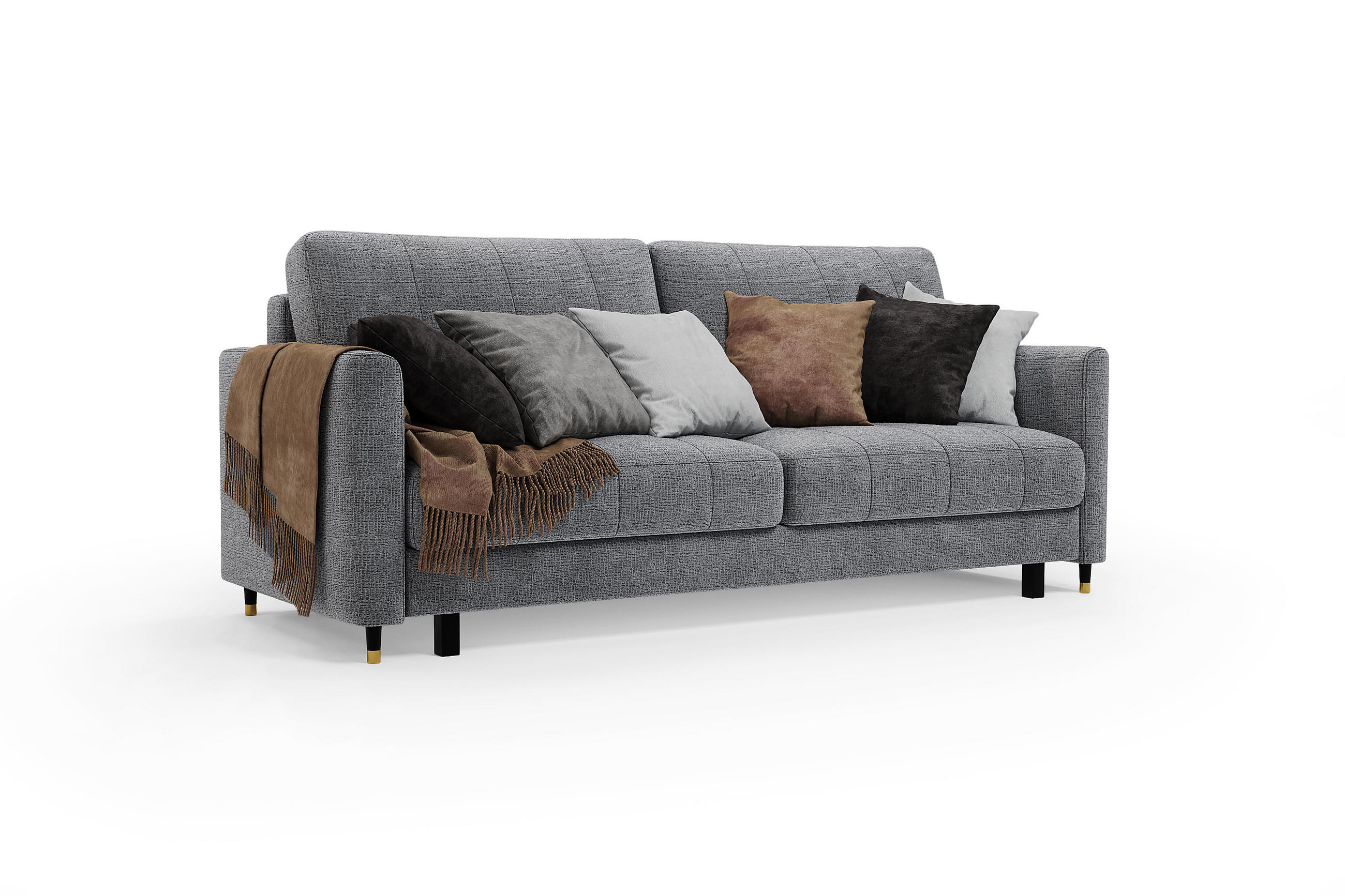 SCHLAFSOFA Gebet – Graphit, mit Schlaffunktion und Bettkasten - Graphitfarben, Textil (225/100/110cm)
