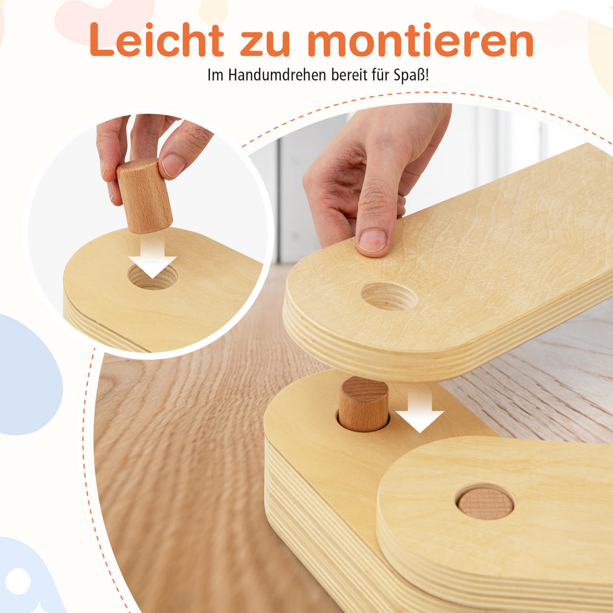 BALANCIERBALKEN Natur - Naturfarben, Holz (10/70cm) - COSTWAY