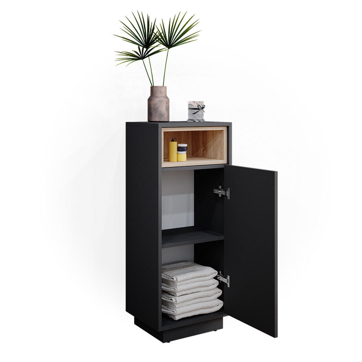 MIDISCHRANK Beatrice Anthrazit 30 x 93 cm - Anthrazit, Holzwerkstoff (30/93/30cm) - Vicco