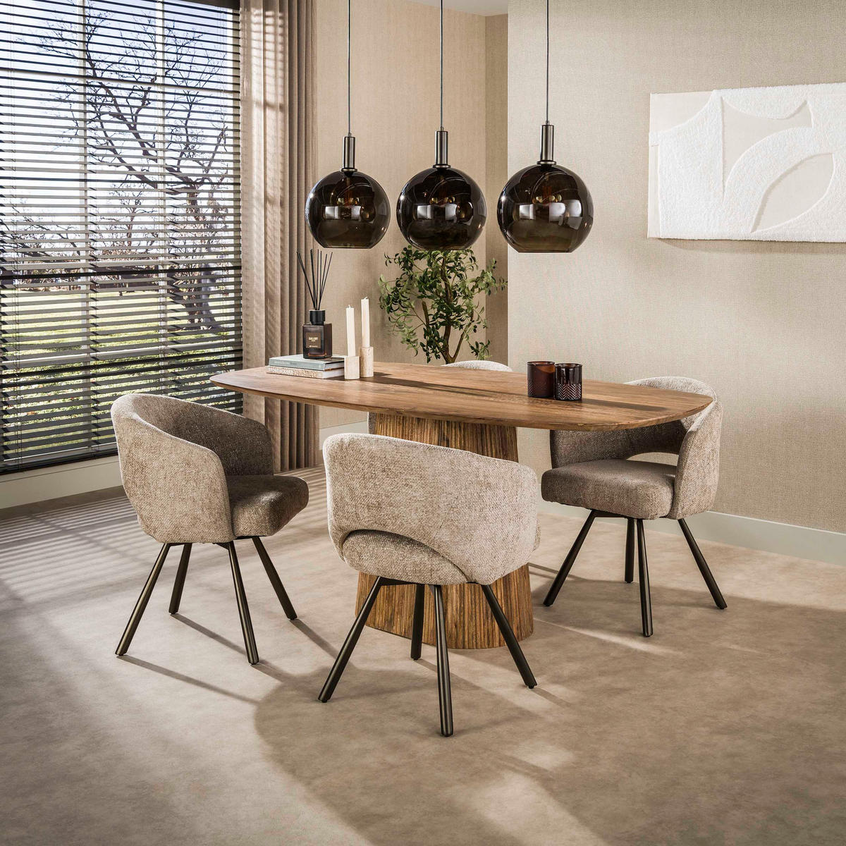 ESSZIMMERTISCH Wave Beige 90/180/77 cm - Braun, Holz (90/180/77cm) - Hoyz Collection
