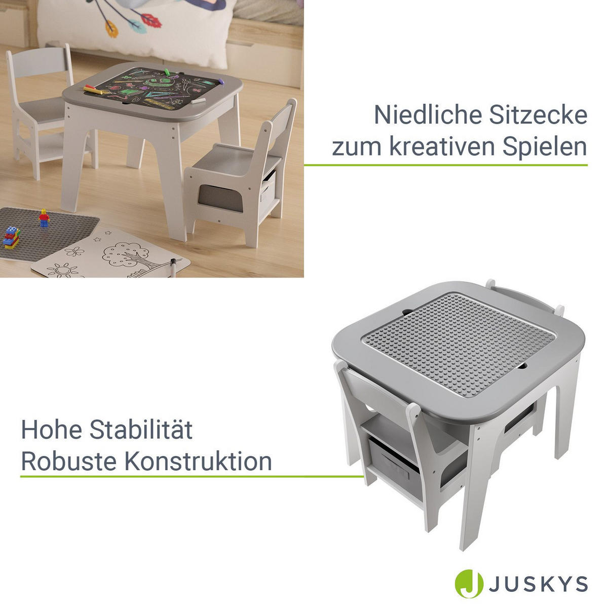 KINDERSITZGRUPPE Milou grau - Grau, Holz (60/50/60cm) - Juskys