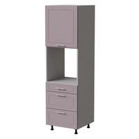 BACKOFENUMBAUSCHRANK Bari D14/RU/3 Grau / RAL 4009 pastellviolett 60 / 59 / 207cm HETTICH Vollauszug - Violett/Grau, Holz/Holzwerkstoff (60/207/59cm) - Feldmann-Wohnen