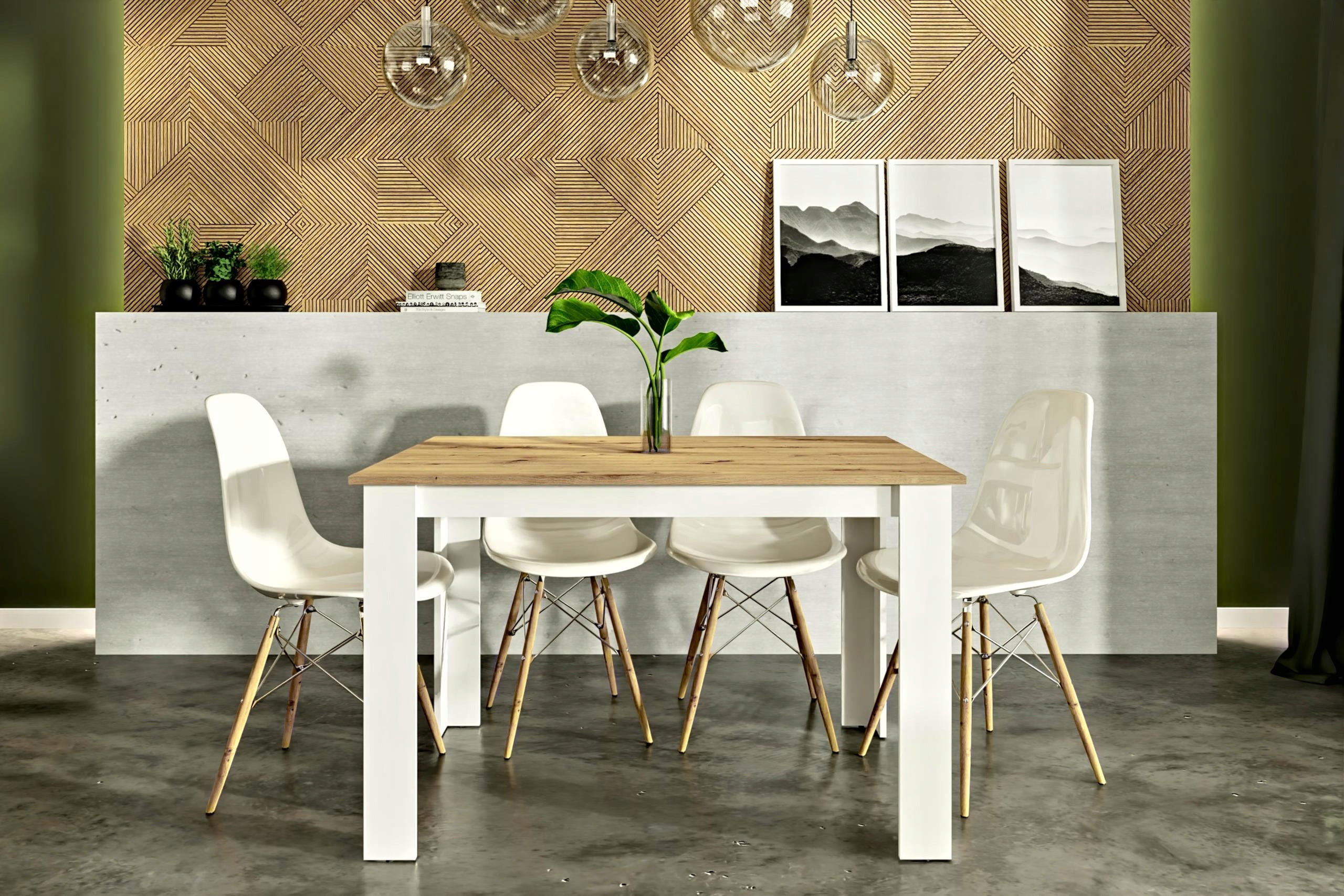 TISCH Kongo Artisan Eiche-Weiß 120/80/75 cm Schlichte - Eiche Artisan, Holzwerkstoff (80/120/75cm) - Matkam Möbel