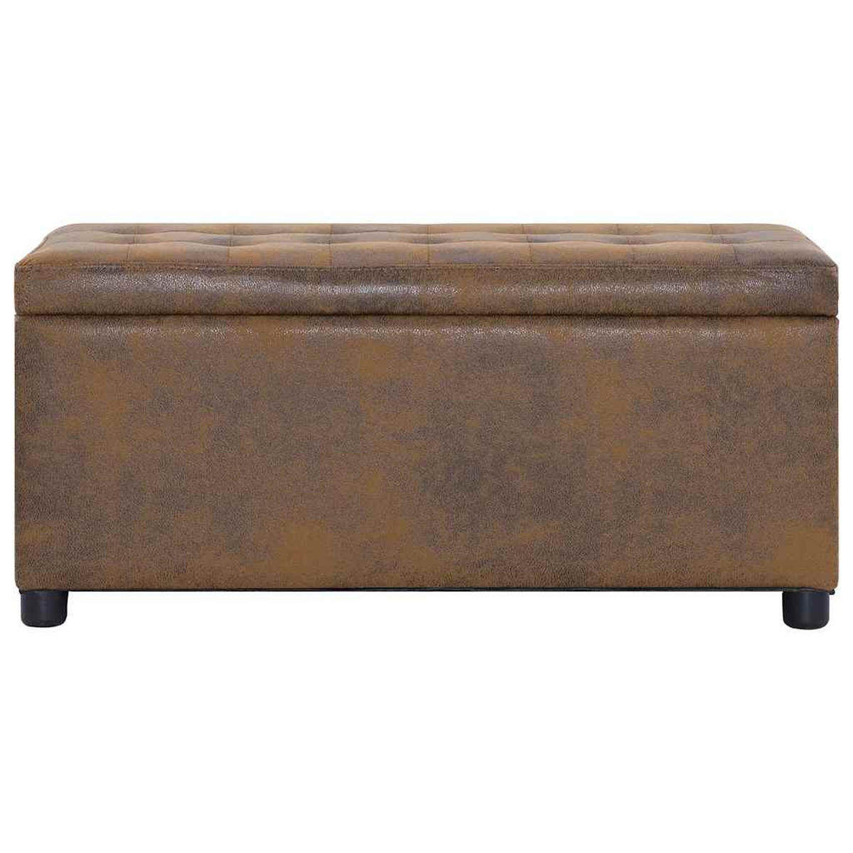 HOCKER Ottomann Stauraum 87,5 cm Braun Wildleder-Optik - Braun, Textil (87.5/40/36cm) - furnicato