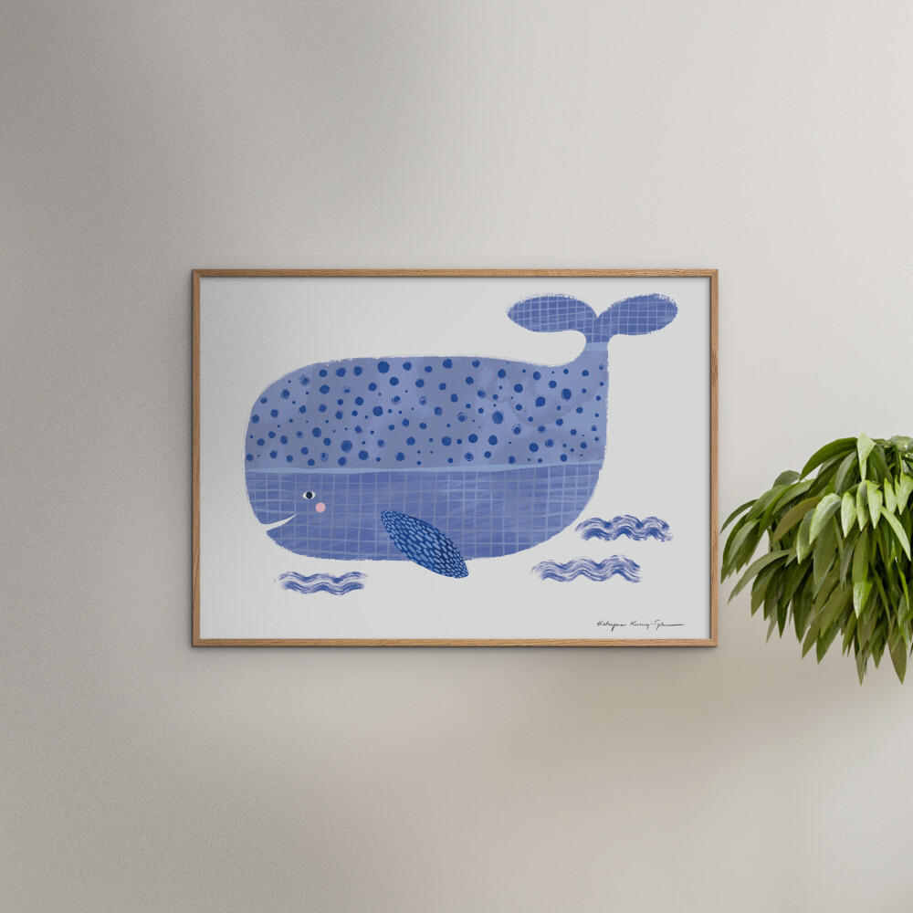 POSTER Wild Apple - Whale - Blau, Papier (30/40/0.1cm) - Poster&Frame