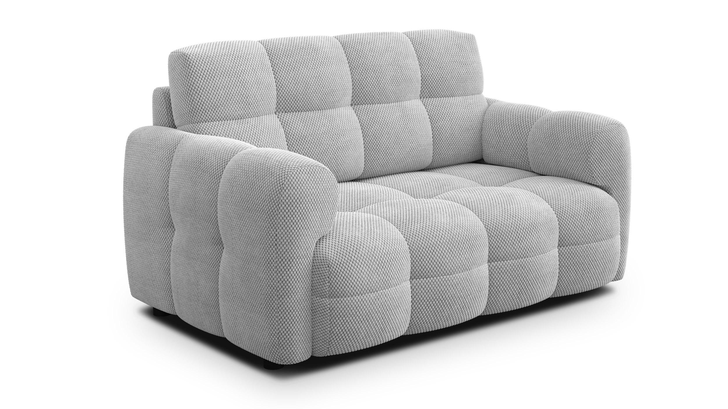 SOFA MELLOW 2-Sitzer, hellgrau - Hellgrau/Schwarz, Holz/Textil (153/87/98cm) - Courtois Laville