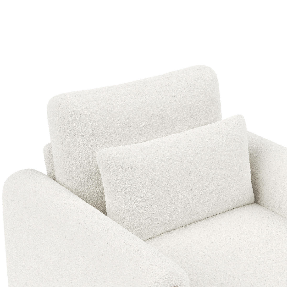 SESSEL Teddystoff Weiß mit Kissen - Weiß, Holz/Holzwerkstoff (87/88.5/83cm) - WISHDOR