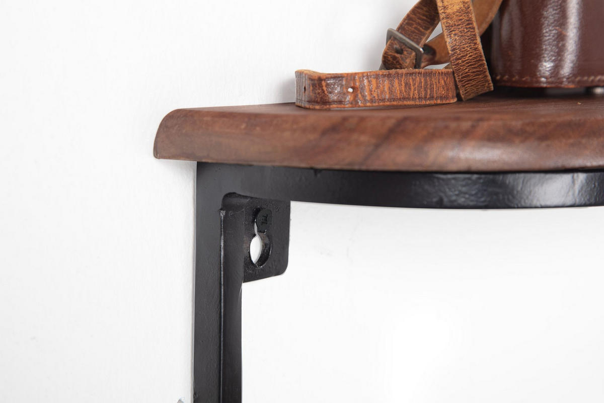 WANDREGAL Massivholz Metall Industrial Stil 50x15x13 cm - Schwarz/Braun, Holz/Metall (50/15/13cm) - KADIMA DESIGN