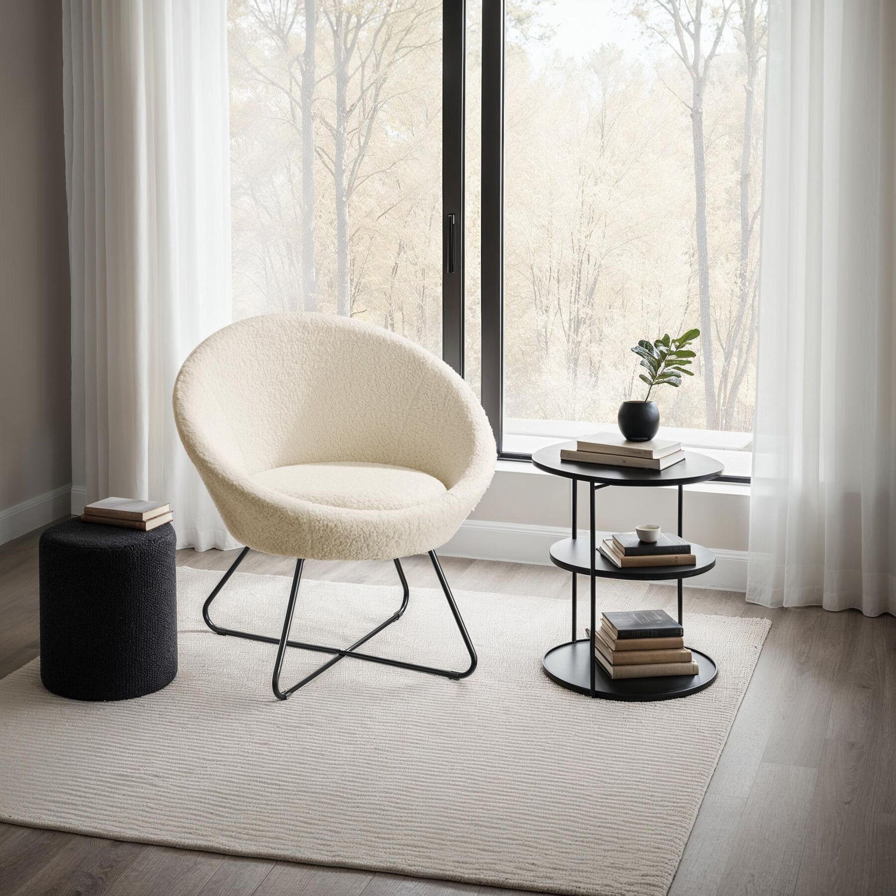 Thumbnail - tectake Cocktailsessel, Weiß, Metall, 83x82x73 cm, Wohnzimmer, Sessel, Polstersessel