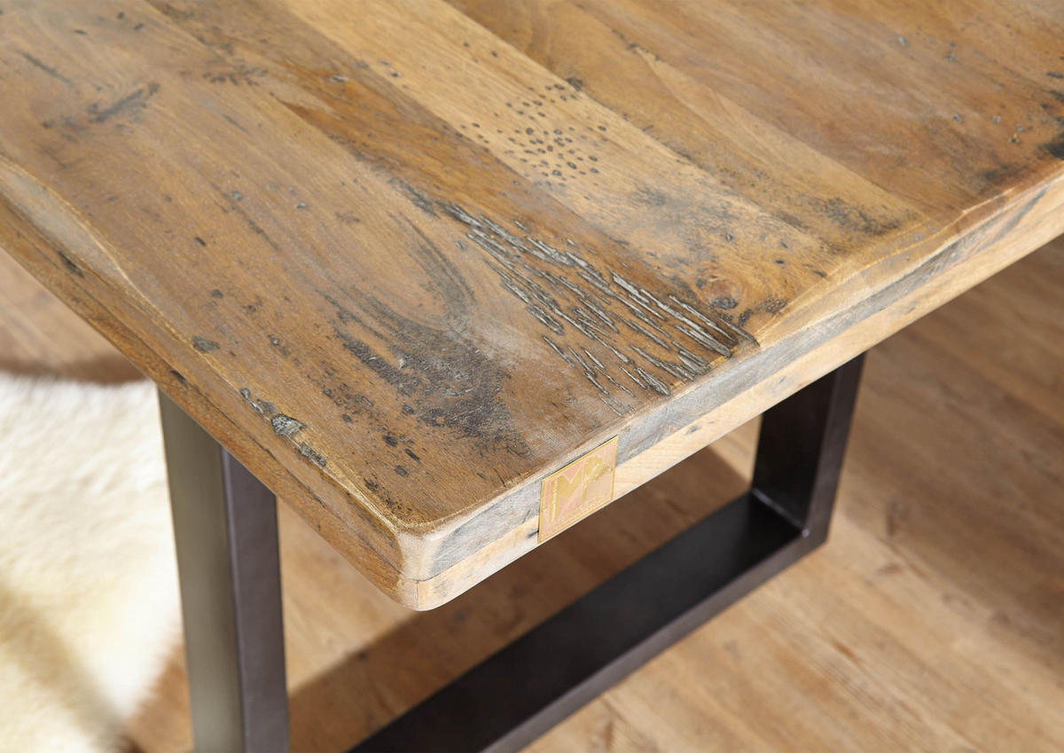 ESSTISCH Mango 180x90x76 natur lackiert RAILWAY #107 - Naturfarben, Holz (180/90/76cm) - Massivmoebel24