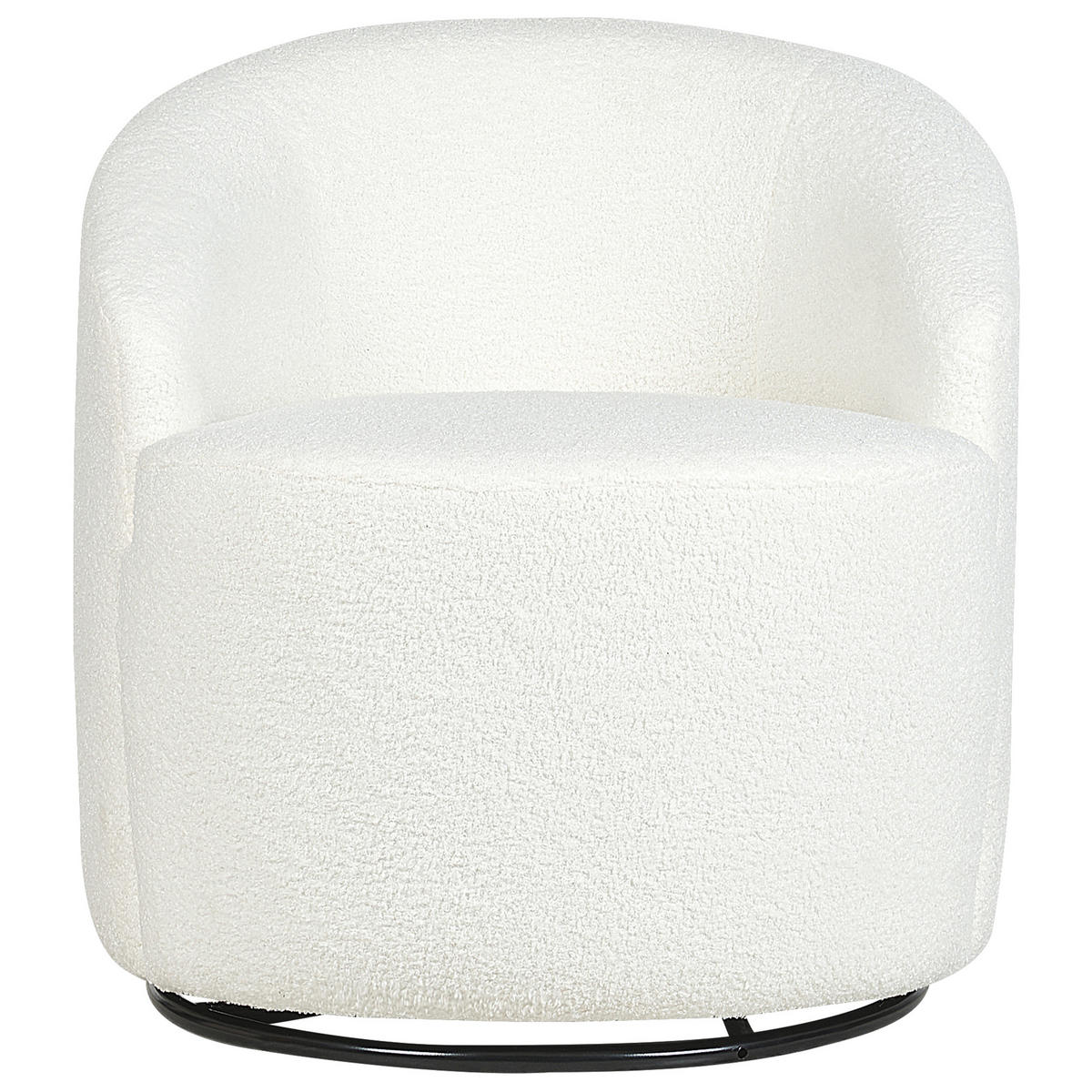 BOUCLÉ-DREHSESSEL Weiß Davik - Weiß, Holz/Textil (62/67/63cm) - Beliani
