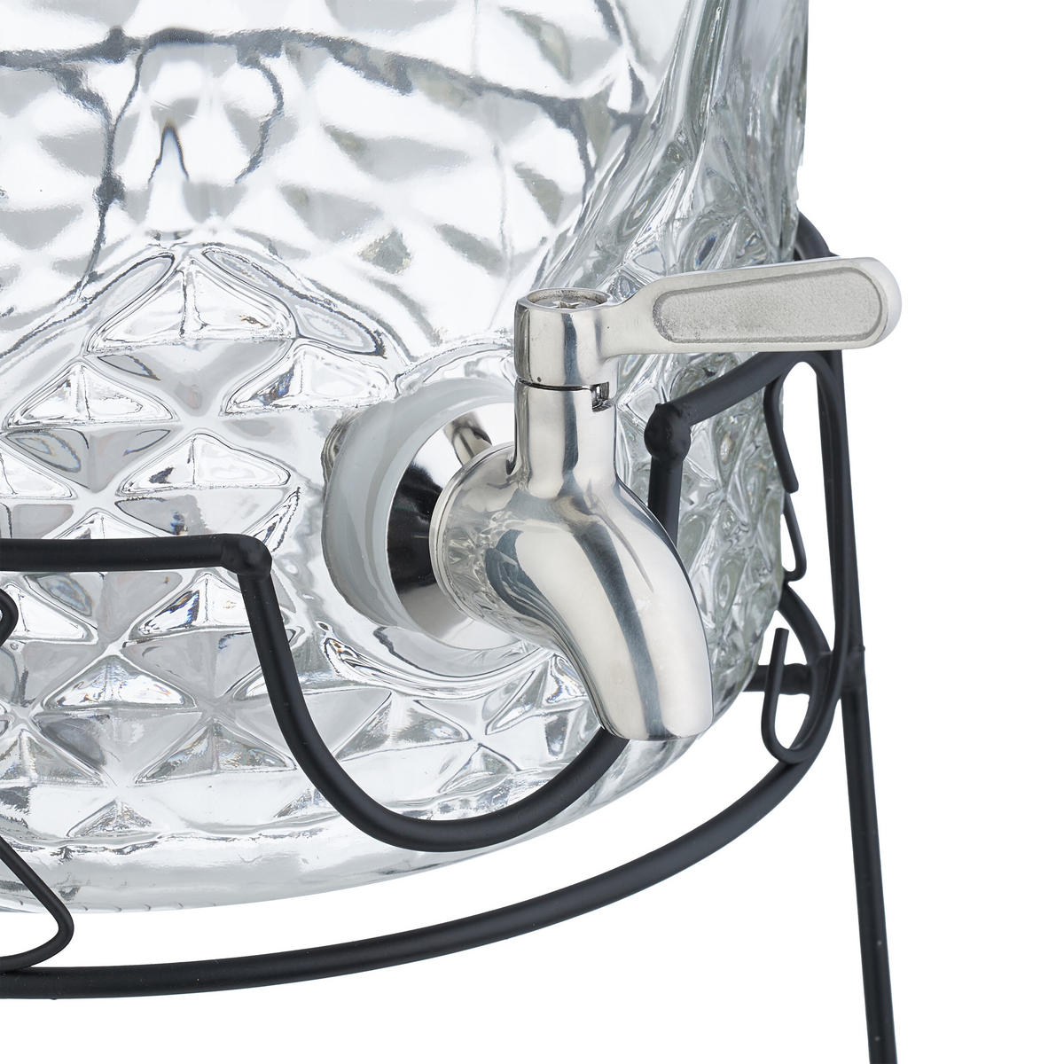 GETRÄNKESPENDER - Transparent, Glas/Metall (8L) - Relaxdays