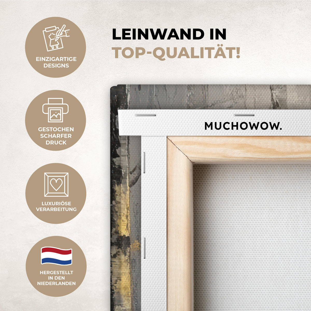 LEINWANDBILD Winter - Abstrakt - Schnee - Natur - Sonne Wandbilder 80x60 cm - Grau, Textil (80/60cm) - MuchoWow