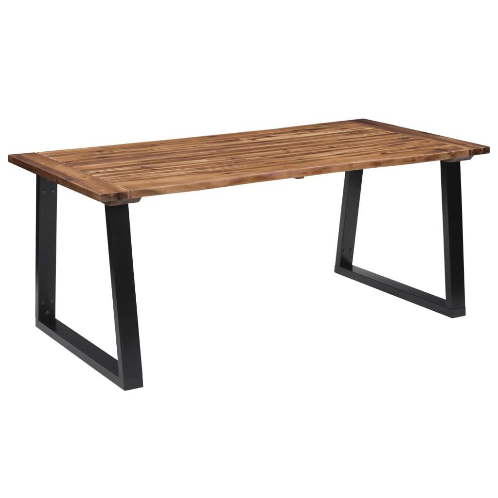 ESSTISCH Industrial-Stil 180/90/75 cm aus Massivholz Akazie, Metall Braun, Schwarz - Braun, Holz (90/180/75cm) - vidaXL