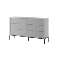 KOMMODE AVON Grau, Schwarz 154x39x91 cm - Schwarz/Grau, Holzwerkstoff (154/91/39cm) - FURNLUX