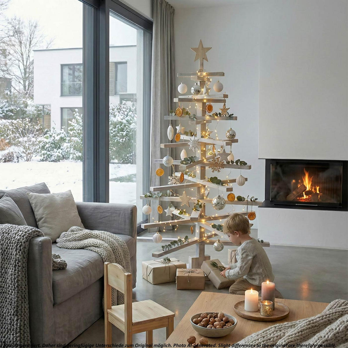 DEKO-WEIHNACHTSBAUM Weiß - Weiß, Holz (130cm) - MCW