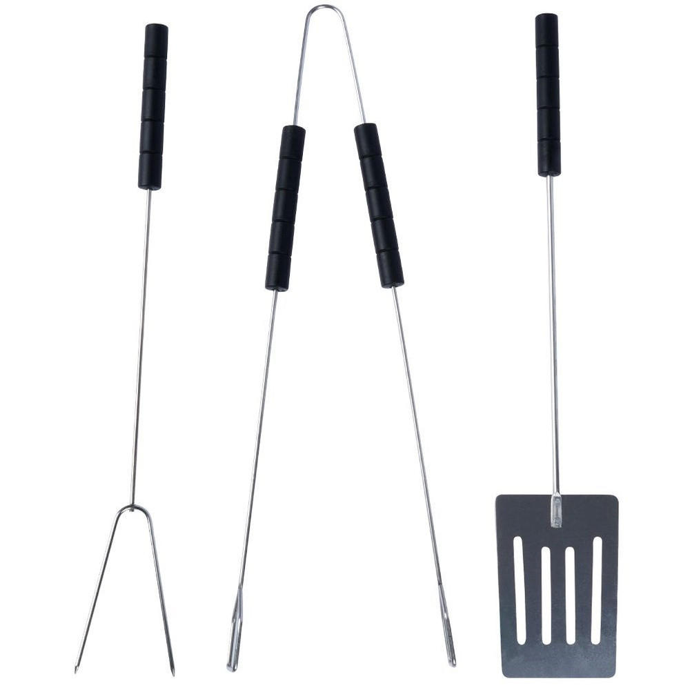 GRILLBESTECK-SET verchromt 3-teilig Silberfarben - Silberfarben, Metall (38cm) - BBQ Collection
