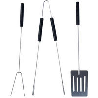 GRILLBESTECK-SET verchromt 3-teilig Silberfarben - Silberfarben, Metall (38cm) - BBQ Collection